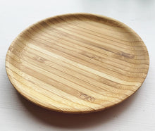 Load image into Gallery viewer, Bamboo Round Platters are Made by Nature, Crafted by Hand. Designed in Canada and made in Vietnam

