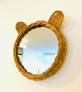Brown Bear Rattan Mirror