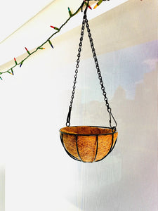 6.7" Hanging Coconut Basket Planter