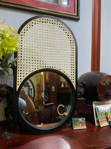 60cm Oval Wood Mirror