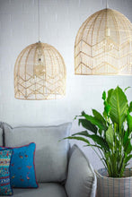 Load image into Gallery viewer, WHITE RATTAN LAMPSHADE - Handmade Rattan lampshade
