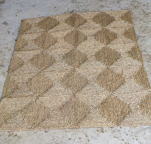 Tapis rectangle beige en fibre naturelle - 150x120 cm - 4' x 5'