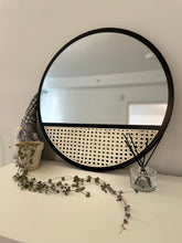 Load image into Gallery viewer, 60cm Black Round Wood Mirror
