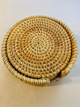 Load image into Gallery viewer, Set 6 Handmade Rattan Coasters
