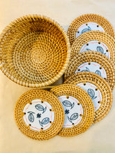 Load image into Gallery viewer, Set 6 Handmade Rattan Coasters with Decoration
