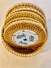 Load image into Gallery viewer, Set 6 Handmade Rattan Coasters with Decoration
