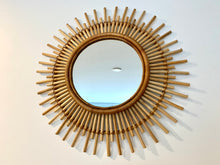 Tải hình ảnh vào trình xem Thư viện, 24&quot; Round Sun Rattan Circular Accent Mirror
