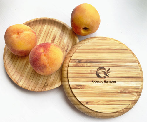 Bamboo Round Platters are Made by Nature, Crafted by Hand. Designed in Canada and made in Vietnam