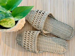 Woven Straw Slippers