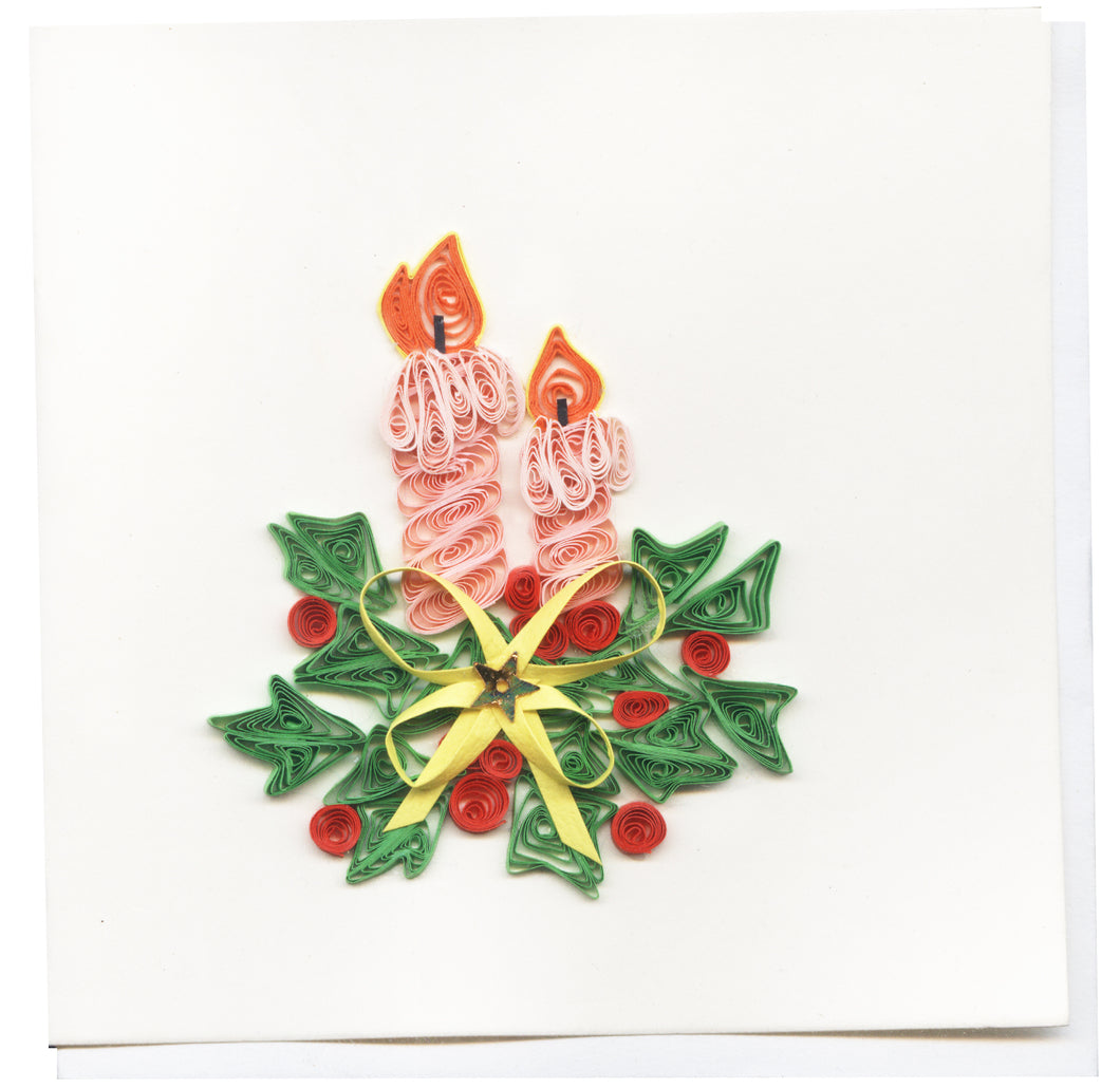 Cartes de Noël en papier roulé taille 10x10 cm