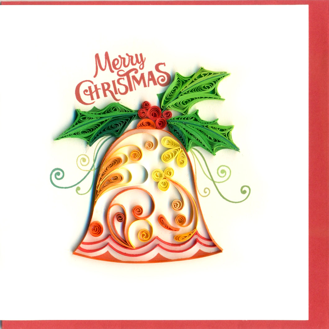 Quilled Christmas Card size 10x10 cm