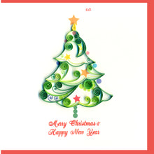 Load image into Gallery viewer, 10 Styles Paper Quilled Christmas Cards Size 10x10 cm
