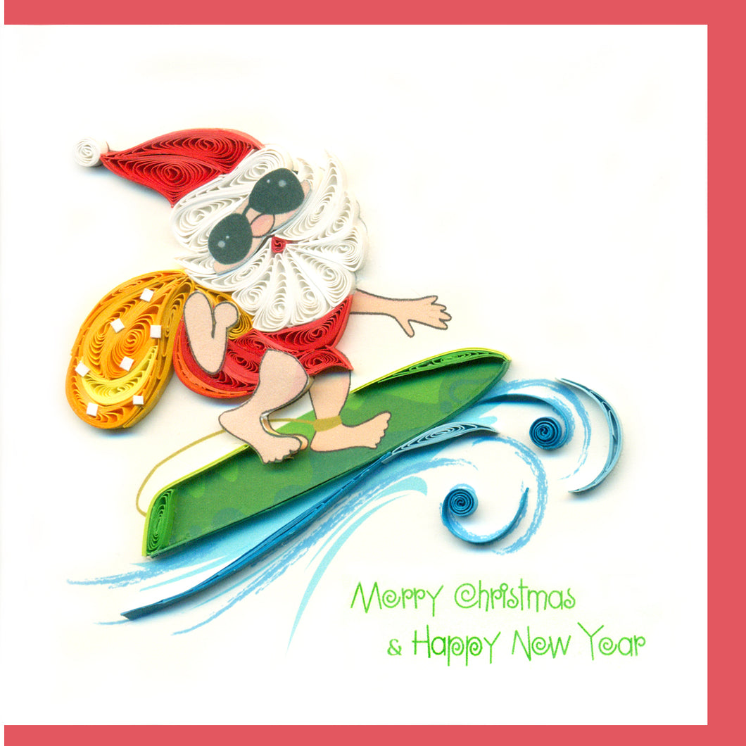 Quilled Christmas Card size 10x10 cm
