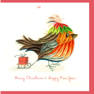 9 Styles Paper Quilling Christmas Cards Size 10x10 cm