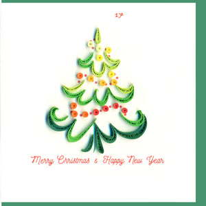 9 Styles Paper Quilling Christmas Cards Size 10x10 cm