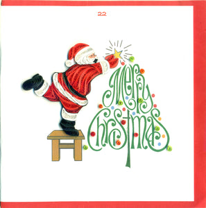 10 styles de cartes de Noël en papier roulé taille 15x15 cm