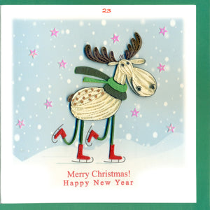 10 Styles Paper Quilled Christmas Cards Size 15x15 cm