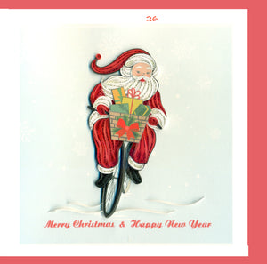10 styles de cartes de Noël en papier roulé taille 15x15 cm