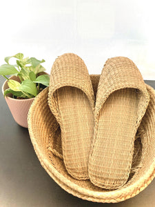 Woven Straw Slippers